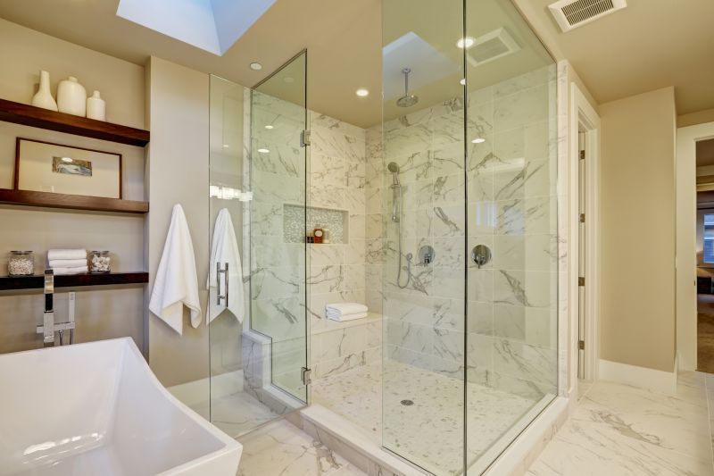 Elegant Shower with Decorative Tiles